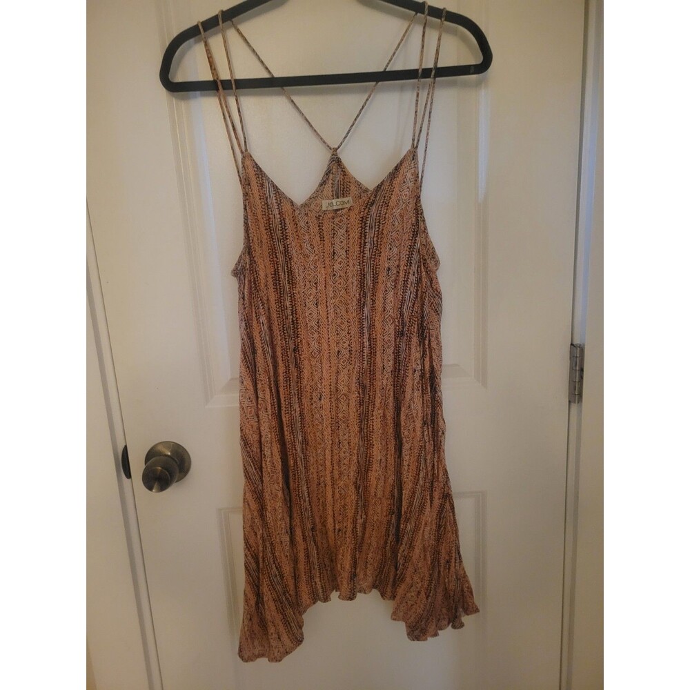 Volcom Baha Orange Multicolored Surfer Girl Tank Sz Small/Medium